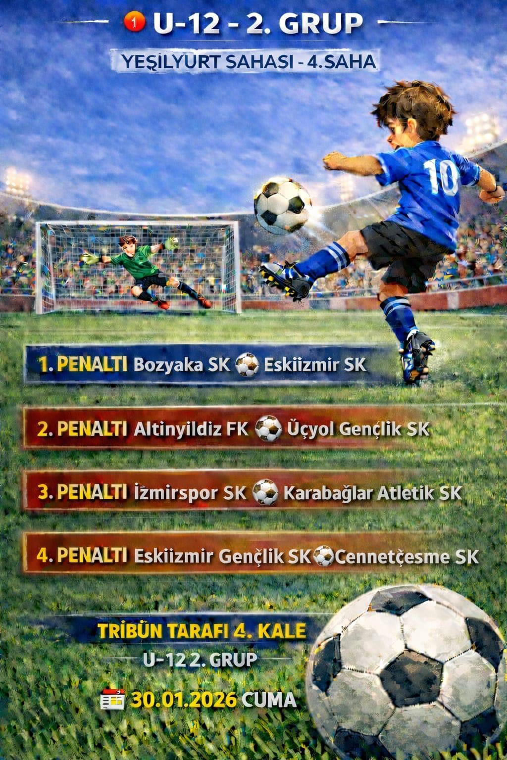 U12 ikinci grup turnuva sıralaması afişi