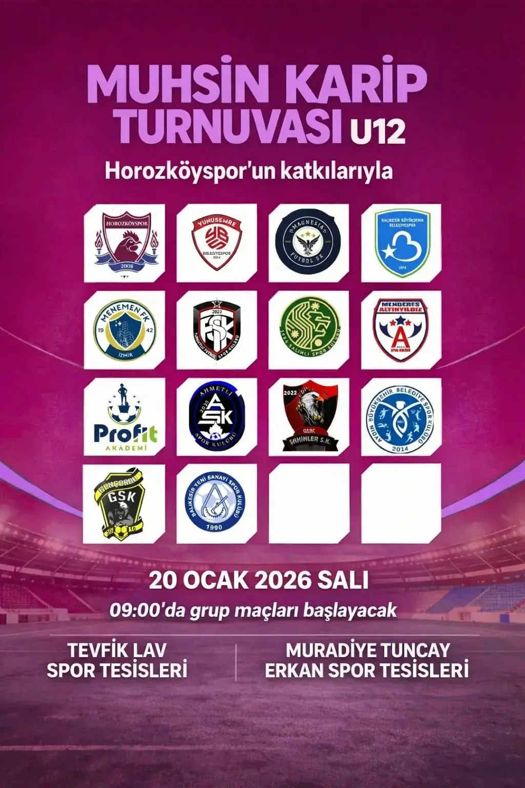 20 Ocak 2026 Salı takım logoları afişi